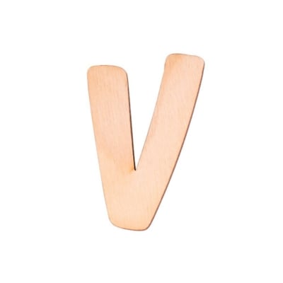 Деко фигурка буква "V", дърво, 28 mm