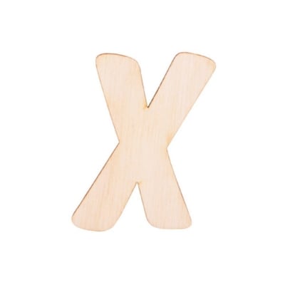 Деко фигурка буква "X", дърво, 19 mm