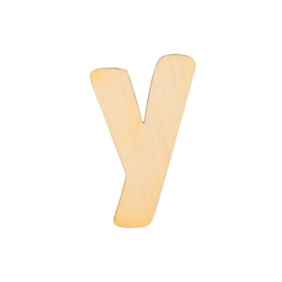 Деко фигурка буква "Y", дърво, 50 mm