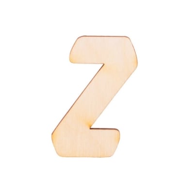 Деко фигурка буква "Z", дърво, 50 mm