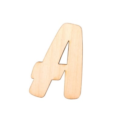 Деко фигурка буква "А", дърво, 28 mm