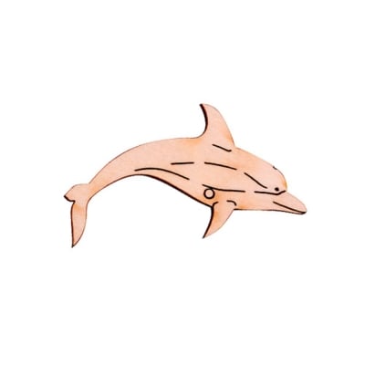 Деко фигурка делфин с отвор, дърво, 30 mm