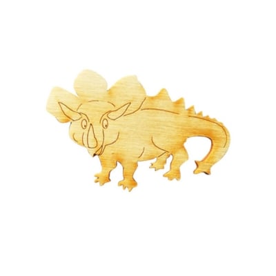 Деко фигурка динозавър Triceratops, дърво, 60 mm