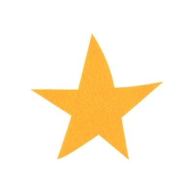Деко фигурка звезда, Filz, 100 mm, светложълт