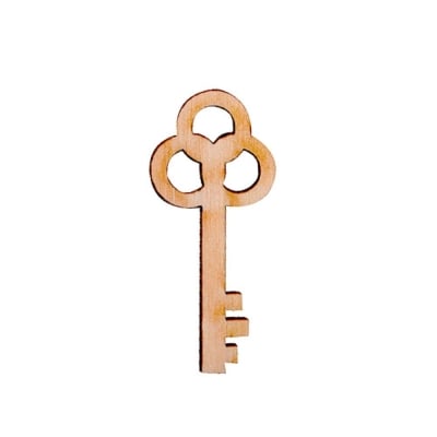 Деко фигурка ключ за катинар, дърво, 40 mm