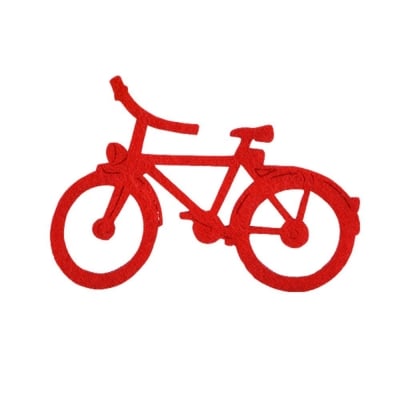 Деко фигурка колело, Filz, 60 mm, червен