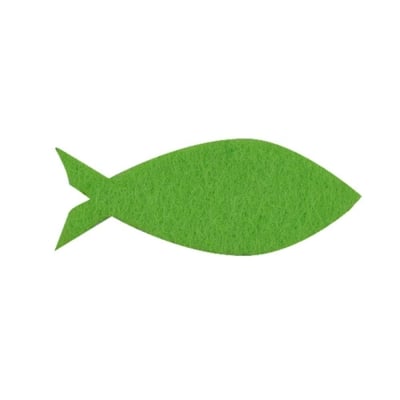Деко фигурка рибка, Filz, 30 mm, тревнозелен