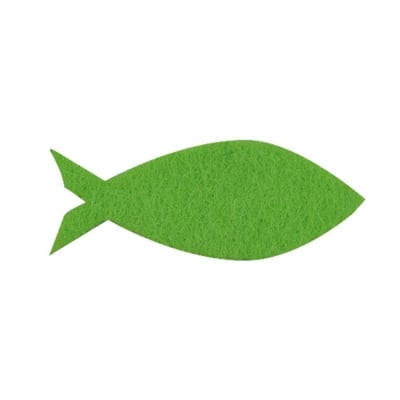 Деко фигурка рибка, Filz, 45 mm, тревнозелен