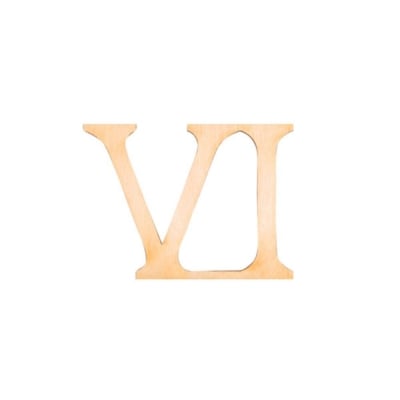 Деко фигурка римска цифра "VI", дърво, 50 mm