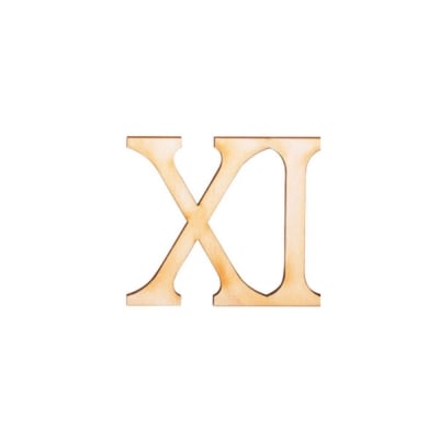 Деко фигурка римска цифра "XI", дърво, 19 mm