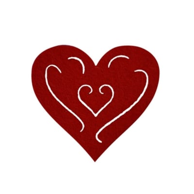 Деко фигурка сърце с филиграни, Filz, 50 mm, кафяв