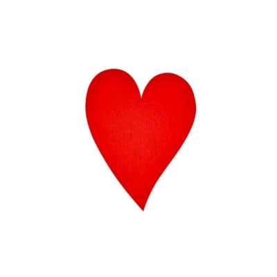 Деко фигурка сърце удължено, Filz, 60 mm, червен