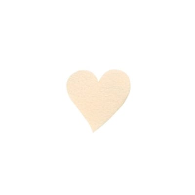 Деко фигурка сърце, Filz, 15 mm, кремав