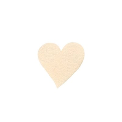 Деко фигурка сърце, Filz, 25 mm, кремав