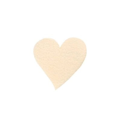 Деко фигурка сърце, Filz, 30 mm, кремав