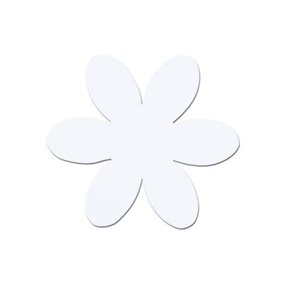Деко фигурка цвете, филц, 50 mm, бял