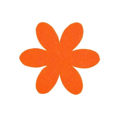 Деко фигурка цвете, филц, 50 mm, оранжев