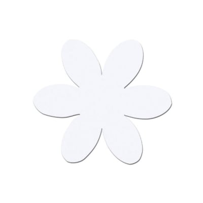 Деко фигурка цвете, филц, 65 mm, бял