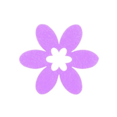 Деко фигурка цвете, филц, 65 mm, виолетов
