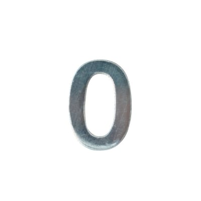 Декоративен символ RicoDesign, "0", SILVER, 32/23 mm