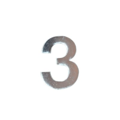 Декоративен символ RicoDesign, "3", SILVER, 32/23 mm