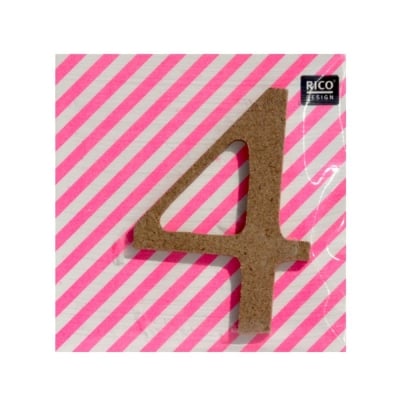 Декоративен символ RicoDesign, "4", MDF, 4,1x3,0 cm