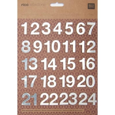 Комплект огледални цифри RicoDesign, "1-24", 21 x 30 cm