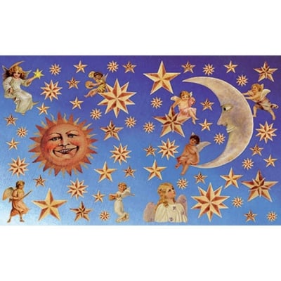 Декупажна хартия, 60 g/m2, 33 x 48 cm, 1л, Слънце, луна, звезди
