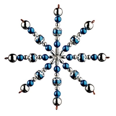 Креативен комплект за направата на звезда от перли, Ø 10 cm, 1 брой, сини/ сребро