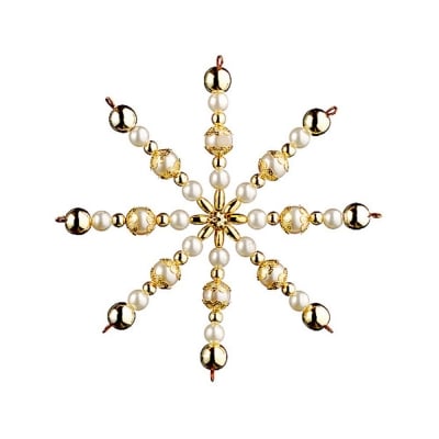 Креативен комплект за направата на звезда от перли, Ø 15 cm, 1 брой, златни/ многоцветни
