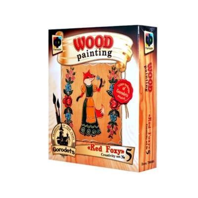 Креативен комплект за рисуване върху дърво Wood painting, «Red Foxy»