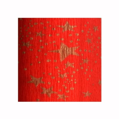 Креп хартия, 35 g/m2, 50 x 250 cm, 1 ролка, червен/ златен