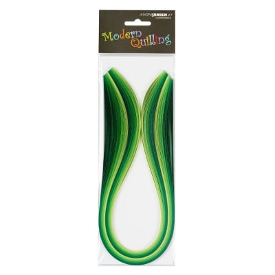 Ленти, Quilling, 3 mm x 48 cm, 100 ленти, зелена гама