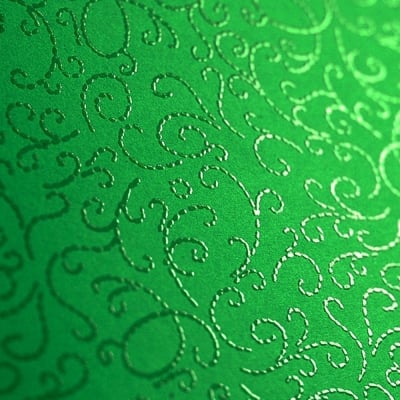 Фото картон с орнаментен лак, 220 g/m2, 47 x 69 cm, 1 л, елхово зелен