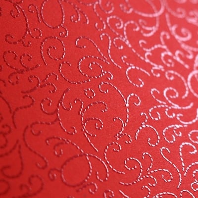 Фото картон с орнаментен лак, 220 g/m2, 47 x 69 cm, 1 л, минг червен