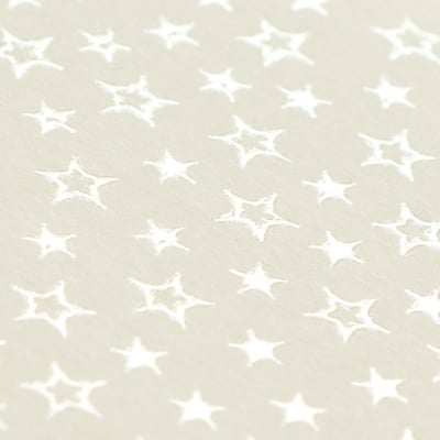 Фото картон с орнаментен лак, 220 g/m2, 47 x 69 cm, 1 л, старинно бял със звезди