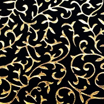 Хартия ръчна памучна с копринен гланц, 50g/m2, 50 x 70 cm, 1 л., черен / златен