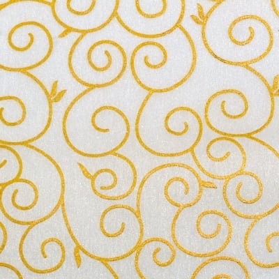 Хартия ръчна памучна, 65 g/m2, 50 x 70 cm, 1 л., бял със златни арабески