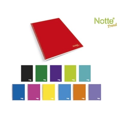 Тетрадка Notte Trend, A4, спирала, PP корица, 100 л., ред, 60 g/m2