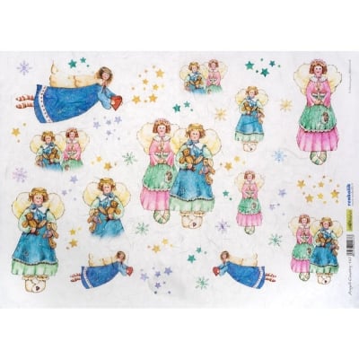 Декупажна тишу хартия, ANGELI COUNRY, 35 x 50 cm