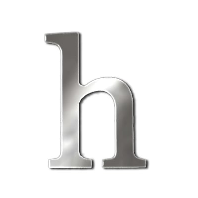 Декоративен символ RicoDesign, "h", SILVER, 32/21 mm