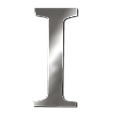 Декоративен символ RicoDesign, "I", SILVER, 32/7 mm
