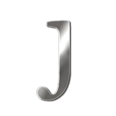 Декоративен символ RicoDesign, "j", SILVER, 41/10 mm