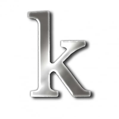 Декоративен символ RicoDesign, "k", SILVER, 24/23 mm