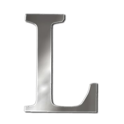Декоративен символ RicoDesign, "L", SILVER, 32/22 mm