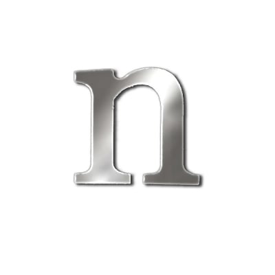 Декоративен символ RicoDesign, "n", SILVER, 24/21 mm