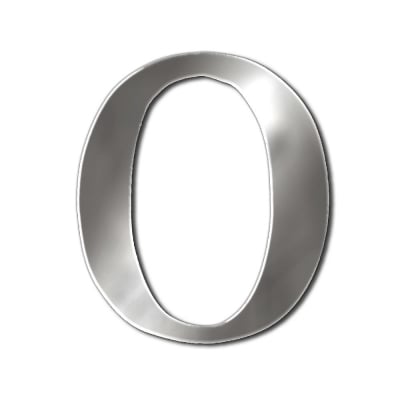 Декоративен символ RicoDesign, "O", SILVER, 33/31 mm