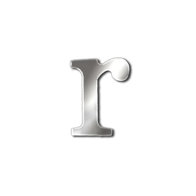 Декоративен символ RicoDesign, "r", SILVER, 24/15 mm