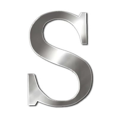 Декоративен символ RicoDesign, "S", SILVER, 33/27 mm