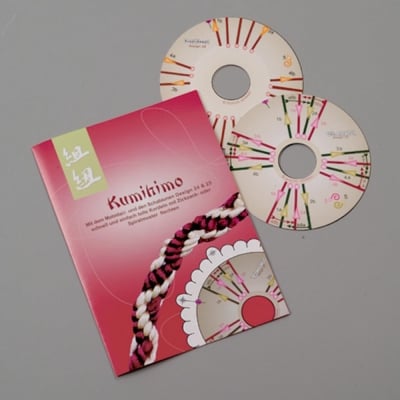 Kumihimo диск-шаблон с книжка на немски език, o 121 mm, 2 части